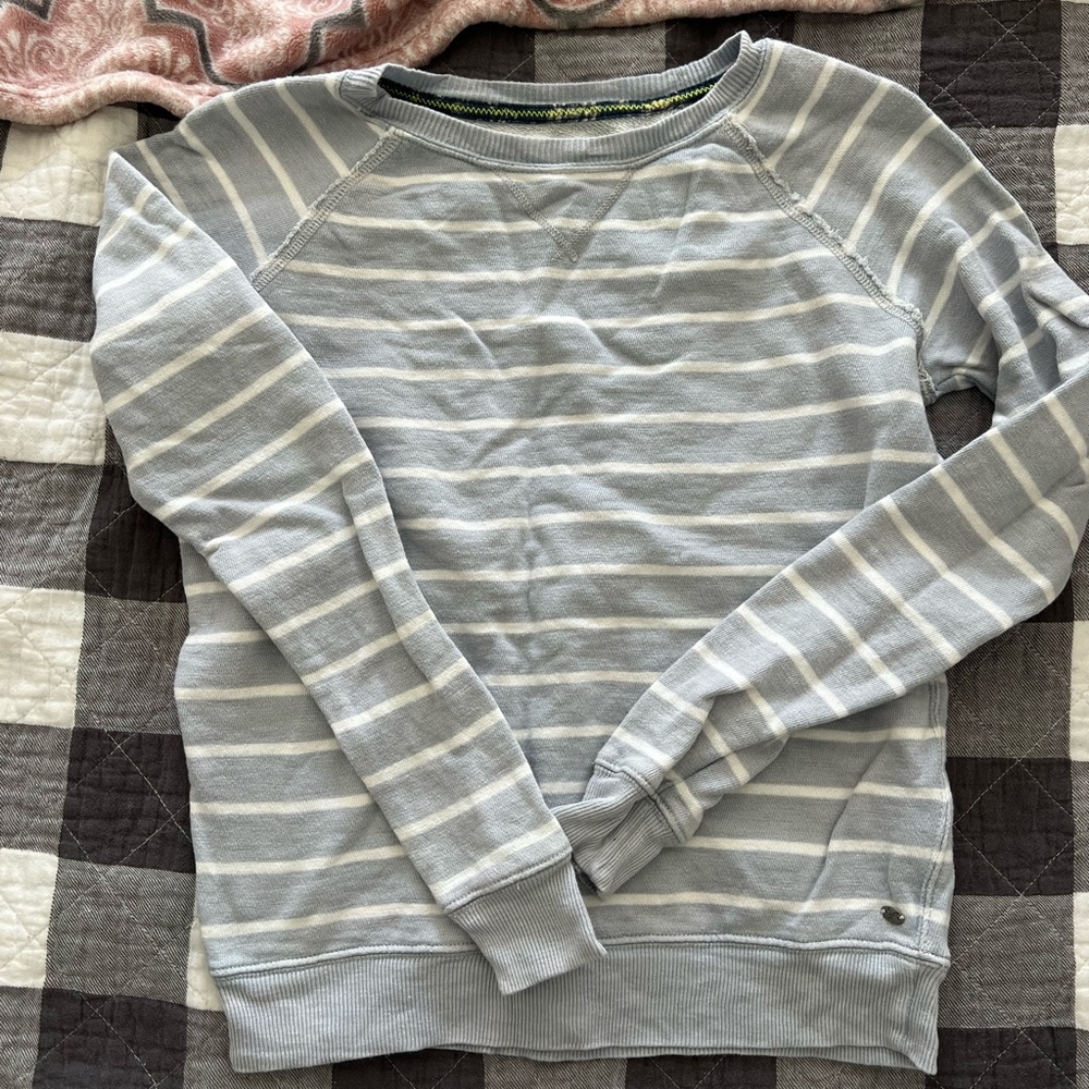 American Eagle Striped Crew Neck Sweatshirt